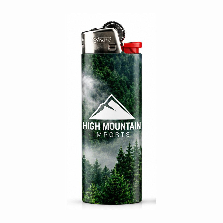 BIC Maxi lighters with a full-colour High Mountain Imports wrap