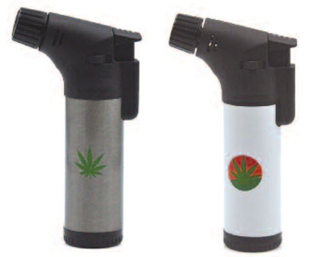 12CT Display Metal 45 Degree Angle Torch With Leaf