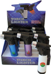 12CT Display Metal 45 Degree Angle Torch With Leaf