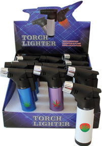 12CT Display Metal 45 Degree Angle Torch With Leaf